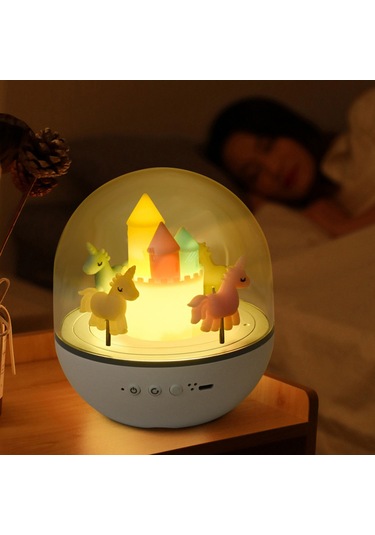 Mufunye Odalar İçin Romantik Carousel Lambası - Yumuşak Işık, Çocuklar İçin Gece Lambası, Rahatlatıcı Vibe Diğer