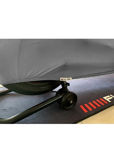 Yukı Yk125 Rex Gri Kumaş Motosiklet Brandası Logo Baskılı Penye Kumaş Motosiklet Branda