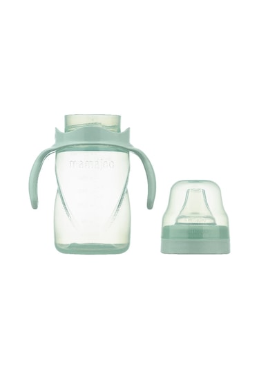Mamajoo Kulplu Akıtmaz Eğitici Bardak Powder Green 270 ML & Anti-Kolik Yeşil
