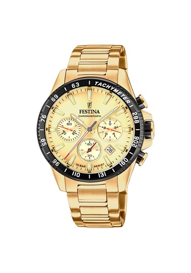 Festina F20634/6 Quartz Çelik Altın Rengi 10 Atm 45 Mm Erkek Kol Saati Altın