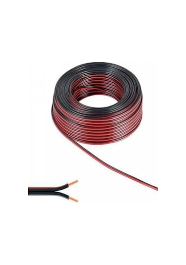 Kablo 2 X 0,75 Mm Bitişik Yassı Kordon Hoparlör Kablosu Siyah 10metre Diğer