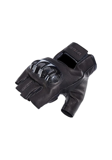 Motosiklet Yarım Parmak Eldiven %100 Deri Karbon Tarak Koruma