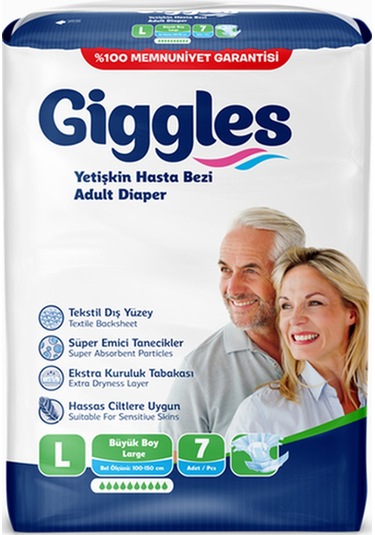 Giggles Yetişkin Bel Bağlamalı Hasta Bezi L 7'Li