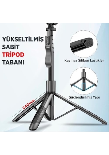 Jst40 Alüminyum Monopod Selfie Çubuğu Kumandalı Uyumlu