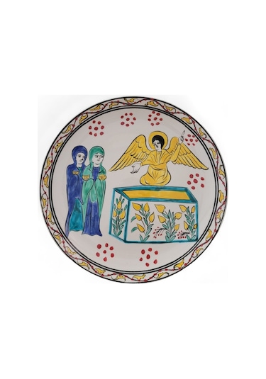 İsa Mesih'in Boş Kabri 25x25 Cm El Boyama İznik Çini Tabak