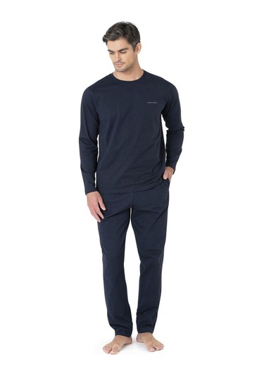 Pierre Cardin 5640 Erkek Triko Sabahlıklı 5'li Pijama Takım-lacivert Lacivert