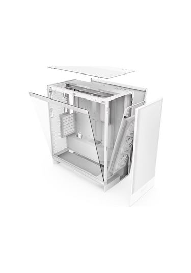 Nzxt H7 Flow 2024 CM-H72FW-R1 RGB Temperli Cam USB 3.2 ATX Mid Tower Kasa