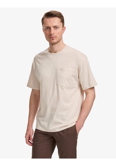 Pierre Cardin Erkek Bej Tişört Basic 50325300-vr011