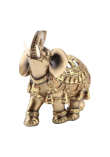Novahub Şanslı Feng Shui Altın Fil Heykeli Heykel Servet Heykelcik Hediye Ev Dekorasyon L L