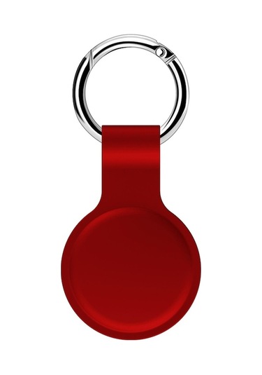 Kırmızı Airtag Kılıfı İçin Silikon Koruyucu Kol Kapağı Anahtarlık Airtags-tracker Kırmızı