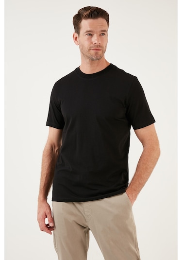 Buratti Pamuklu Regular Fit Bisiklet Yaka Basic Erkek T Shirt 59020201 Siyah