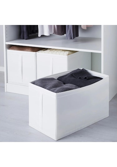 3 Parça Düzenleme Kutu Seti Meridyendukkan Beyaz Renk Baza-gardrop İçi Düzenleyici Hurç 31x55x33 Cm Beyaz