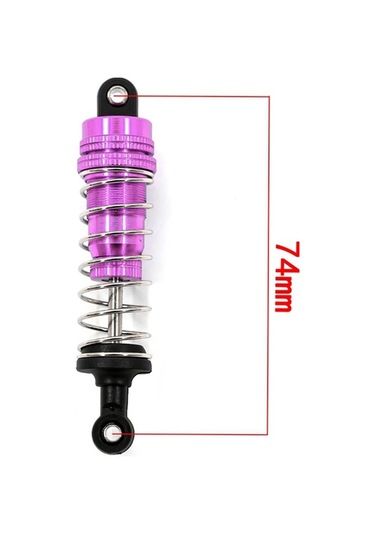 Novahub Wltoys 1/14 144001 Araçlar İçin 4 Adet Mor Metal Amortisör Seti - Alüminyum Amortisörler, 61-74cm Uzunluk, Optimizasyonlu Amortisörler
