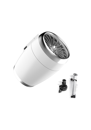 Ranyeek Bisiklet Usb Fanı + Tripod + Tutucu, Beyaz - Serin Sürüş İçin Elektrikli Fan