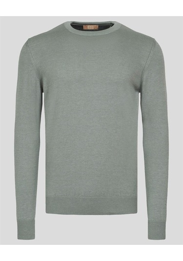 Granit Erkek Bisiklet Yaka Triko Slim Fit Pamuklu Kazak Ncs Jeans 3002-Granit