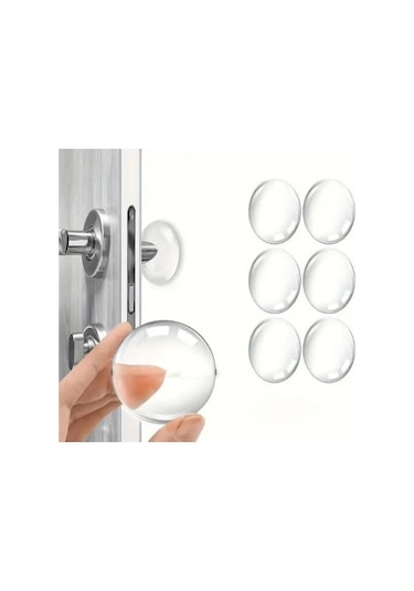 Büro Ev Ofis Dekoru İçin 6parça Şeffaf Oval Silikon Mobilya Kapı Darbe Pedi Renkli