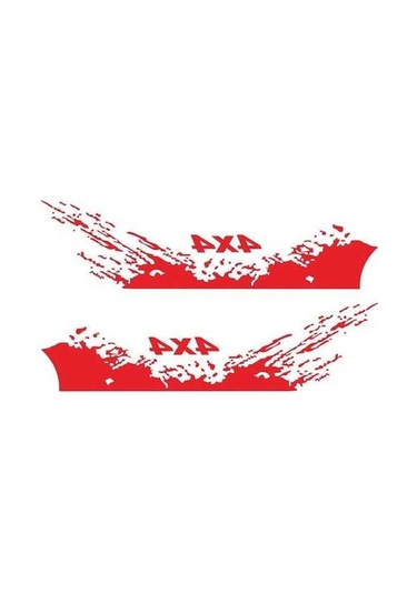 Novahub 4 Adet 4x4 Off Road Araba Çıkartması + 50cm Dağ Grafik 10cm Araba Kamyonet Aksesuarları Kırmızı