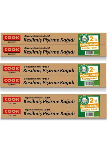 Cook Doğal Pişirme Kağıdı 16*2'Li (3 Çift)