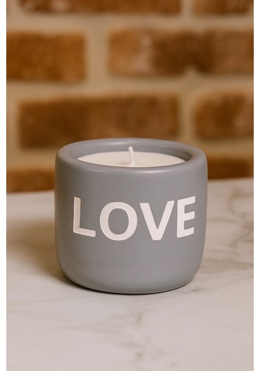Dekoratif Kokulu Mum Love Gri Love