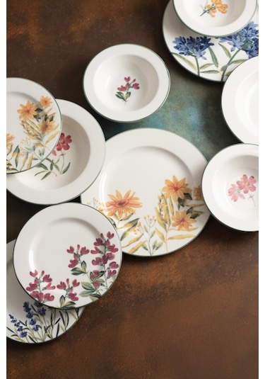 Tabak Evi Porselen New Flower Garden Yemek Takımı 6 Kişilik 24 Parça Bns24ykprs1104 Çok Renkli