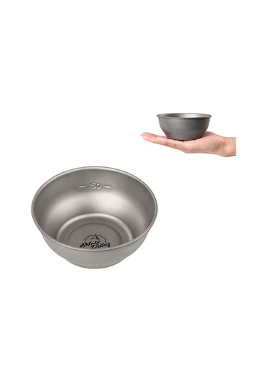 Youmex Yüksek Kaliteli Saf Titanyum Kamp Kasesi - 300ml, Hafif Ve Taşınabilir, Paslanmaz Ve Dayanıklı Gri