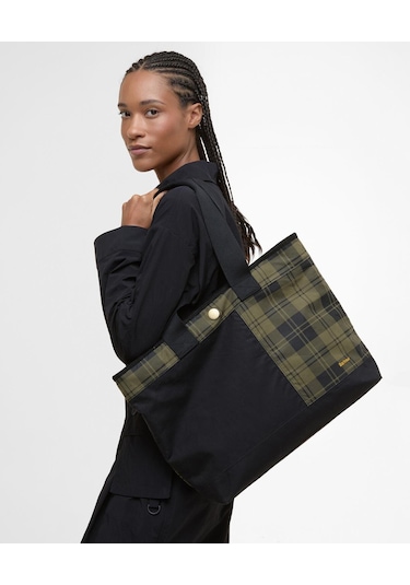 Barbour Mya Patchwork Kol Çantası Bk11 Black/olive Check Siyah