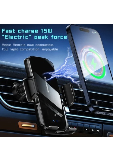 Kablosuz Araç Hava Firar Telefon Tutucu 15 W Hızlı Şarj 1