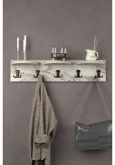 Goldfalez Efes Askılık Duvar Elbise Askılığı Portmanto 80 CM Çok Renkli