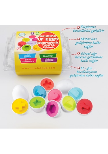 Circle Toys Geometrik Çocuk Eğitici 6’lı Yumurta Eşleme Oyunu