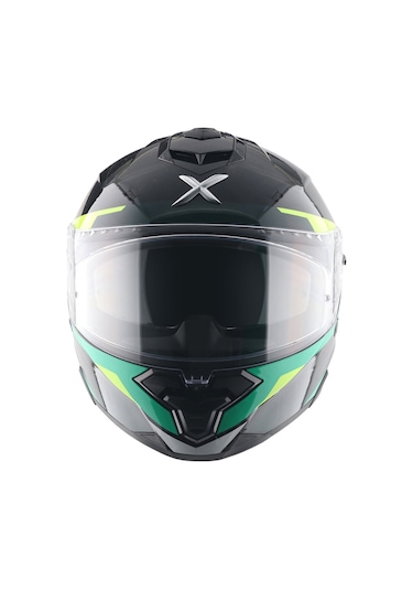 Axor Brutale Kryptıc Full Face Kapalı Kask Parlak Siyah - Yeşil
