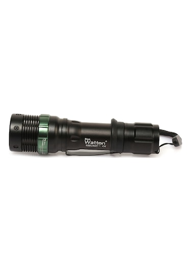 Q5 LED Güçlü Pilli EL Feneri Watton Wt-267 Siyah - Turuncu