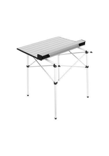 Yek Outdoor Portatif Alüminyum Katlanır Kare Kamp Masası 70x70x70 Gri Gri
