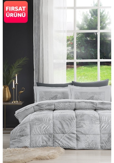 Özdilek Frunze Gri Çift Kişilik Uyku Seti Özdilek Uyku Seti Yeni Gri
