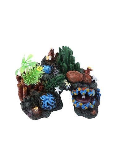 Qingmipy Toxic-free Reçine Akvaryum Dekorasyonu - Renkli Sahte Mercan, Balıkların Gizlenme Yeri, Tuzlu Ve Taze Su Uyumlu