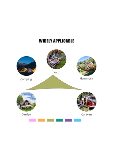 Maiyame 3x3x3m Mavi Dış Mekan Gölge Tenteği - 210t Poliester, Su Geçirmez, Rüzgar Ve Güneş Koruyucu, Çadır Bahçe Teras Kullanıma Uygun Mavi