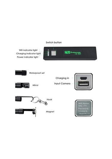 Xianwen Wi-fi İle Çalışan Endoskop Yılan Kamera 10 Metre Sert