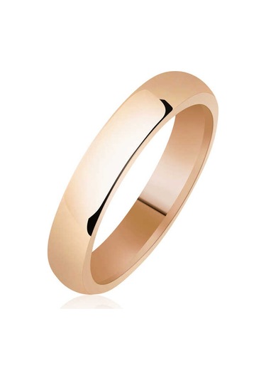 Gumush 4 Mm Düz Bombeli Rose Gümüş Alyans (551177698)