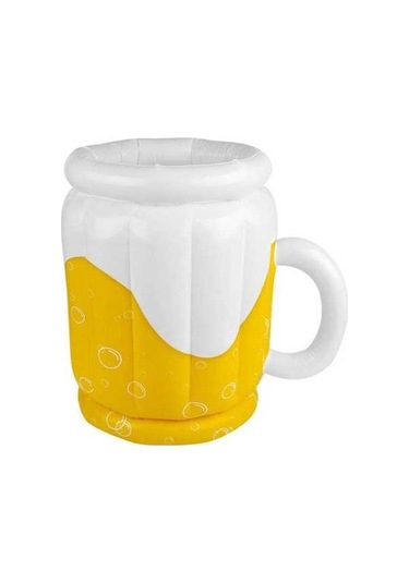 Pazly Pvc Şişme Soğutucu Bira İçecekleri Açık Kamp Barbekü Havuzu Plaj Partisi İçin Buz Kovası Beyaz - Sarı Beyaz - Sarı