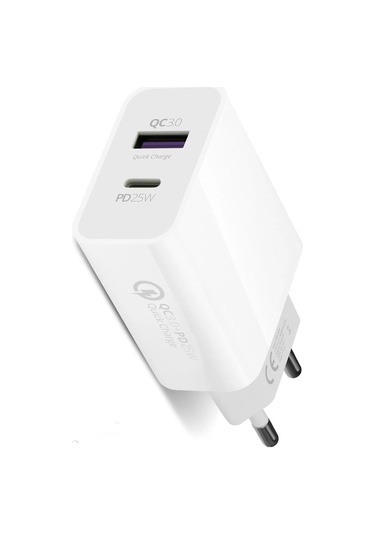 Honor Note 10 İle Uyumlu 25w Type C - Qc 3.0 Şarj Adaotörü Hw25 Beyaz