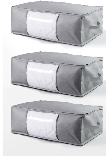 Vedsey 3& 39 Lü Set&amp 70x50x25 Cm Gri Hurç Pencereli &amp Baza Düzenleyici Vh.bbh70x50 Gri