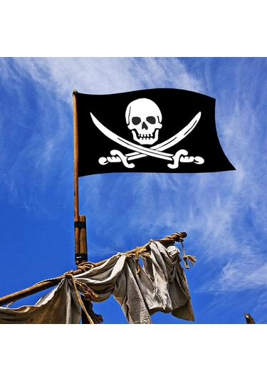 60x90cm Bar Perili Ev Korsan İskelet Bayrağı Cadılar Bayramı Asılı Kumaş, Stil: Kel Bıçak Ve Çatal