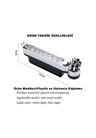 Gündüz Ledi Farı 8 Ledli Su Geçirmez Universal Mavi Işık