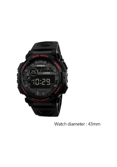 Yingfu Basit Spor Saati Su Geçirmez Kol Saatleri Yüksek Kaliteli Çok Fonksiyonlu Erkek Saat Siyah Siyah