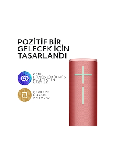 Ultimate Ears Boom 4 Taşınabilir Su Geçirmez Bluetooth Hoparlör, 360 Derece, 15 Saatlik Pil Ömürlü - Pembe