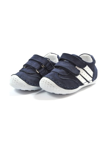 Ozgencshoes Bayrak 1002 Lacivert Deri Ortopedik Ilkadım Erkek Bebek Ayakkabı Lacivert
