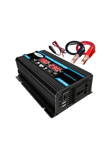 Wondernest Tang Iı Nesil 12v - 110v 4000w Araç İçin Güç Çeviricisi Siyah