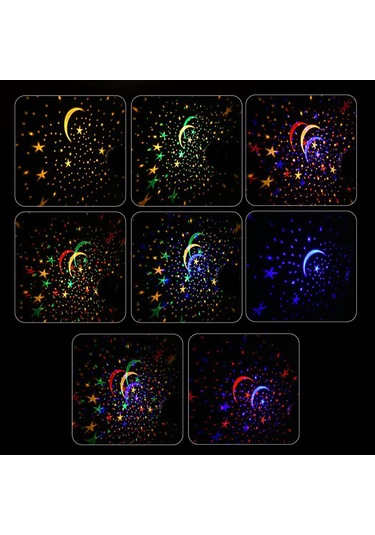 Yaozixa Renkli Dönen Güneş Sistemi Projektörü - Pembe Usb Işık Kaynağı 4 Led Gece Lambası Pil Dahil Değil Diğer