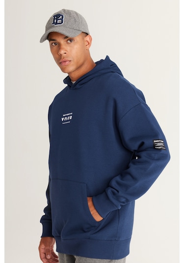 AC&Co / Altınyıldız Classics Erkek Lacı Oversize Fit Bol Kesim Kapüşonlu İçi Polarlı Pamuklu Sweatshirt Lacivert AC&Co / Altınyıldız Classics Erkek Lacı Oversize Fit Bol Kesim Kapüşonlu İçi Polarlı Pamuklu Sweatshirt Lacivert