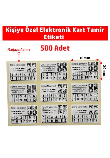 Elektronik Kart Tamir Etiketi Kişiye Özel Arıza Onarım Etiketi