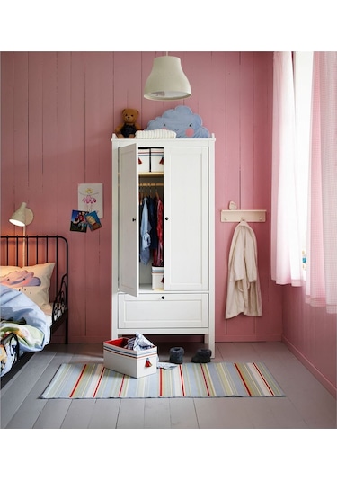 Sundvık Çocuk Gardırobu, Beyaz Renk 80x50x171 Cm Beyaz